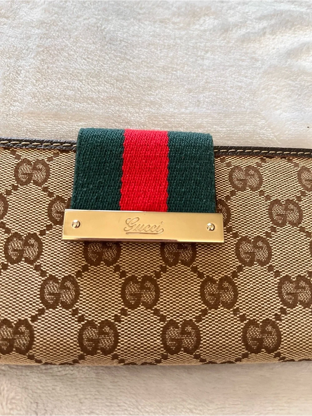 Gucci GG Canvas Continental Wallet with Web - Authentic! - Picture 2 of 10
